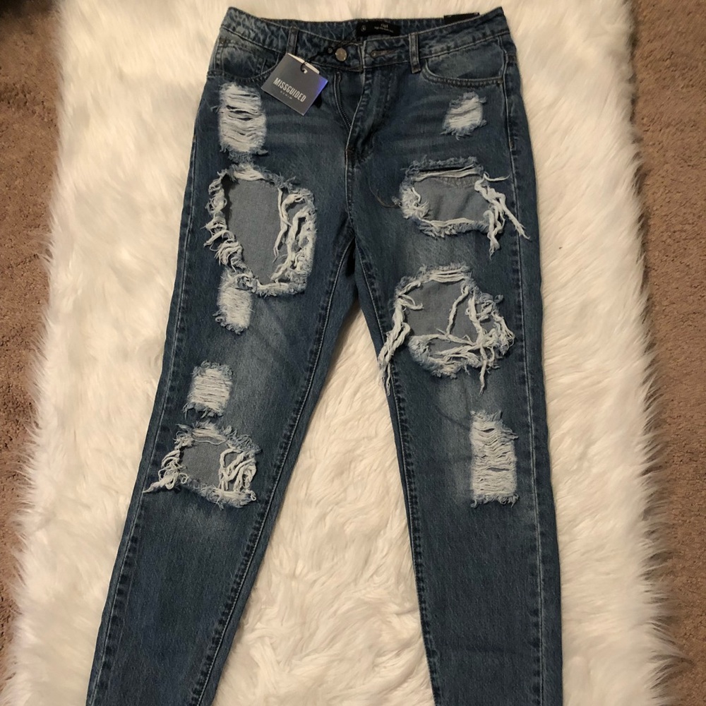 Riot High Rise Ripped Jeans